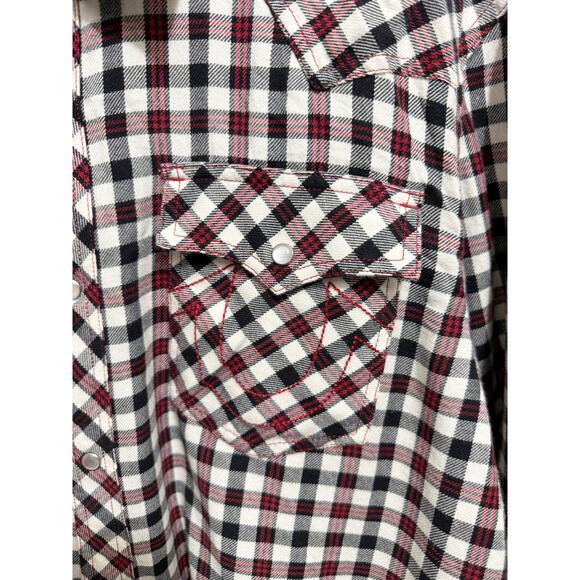 True Religion Black Red Plaid Flannel Pearl Snap Western Shirt Top Mens Size XXL - Picture 14 of 14